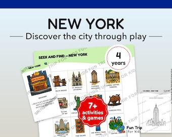 New York City Travel Games for Kids (Age 4) – Printable Activities – Screen-Free Kit – Explore the City Through Play – PDF in English