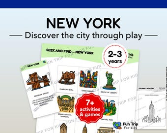 New York City Travel Games for Kids (Ages 2–3) – Printable Activities – Screen-Free Kit – Explore the City Through Play – PDF in English