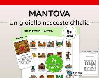 Mantua Level 3 Kit (5+ years) – Travel Games for Kids – Printable Italian-Inspired Activities – PDF in Italian