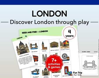 London Travel Games for Kids – Printable Activity Bundle – Level 2 (Age 4) – Screen-Free PDF (English)