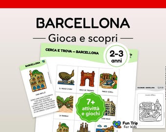 Barcelona Level 1 Kit (2–3 years) - Travel Games for Kids – Printable, Screen-Free Activities - PDF in Italian