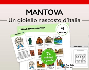 Mantua Level 2 Kit (4 years) – Travel Games for Kids – Printable Activities Inspired by Italy – PDF in Italian