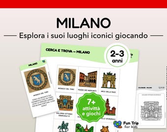 Milan Kit for Kids – Level 1 (2–3 years) – Printable Travel Games – Screen-Free Activities – PDF in Italian