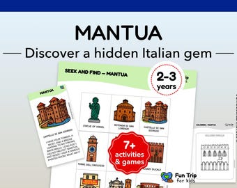 Mantua Italy Travel Games for Kids – Level 1 (Ages 2–3) – Printable Screen-Free Activities – PDF