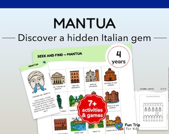 Mantua Italy Travel Games for Kids – Level 2 (Age 4) – Printable Screen-Free Activities – PDF
