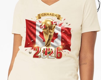 Canada Soccer Fan V-Neck Shirt 2026, Canadian Flag Supporter Tee, Canada Football Fan Shirt, National Team Pride Graphic Tee