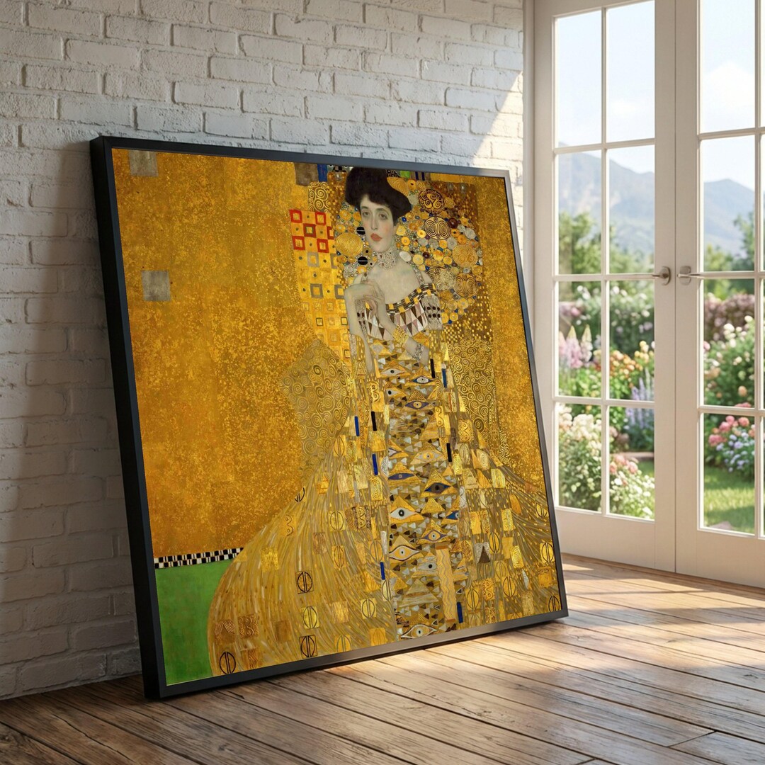 Gustav Klimt 'lady in Gold' Canvas Print, Art Nouveau Portrait - Etsy
