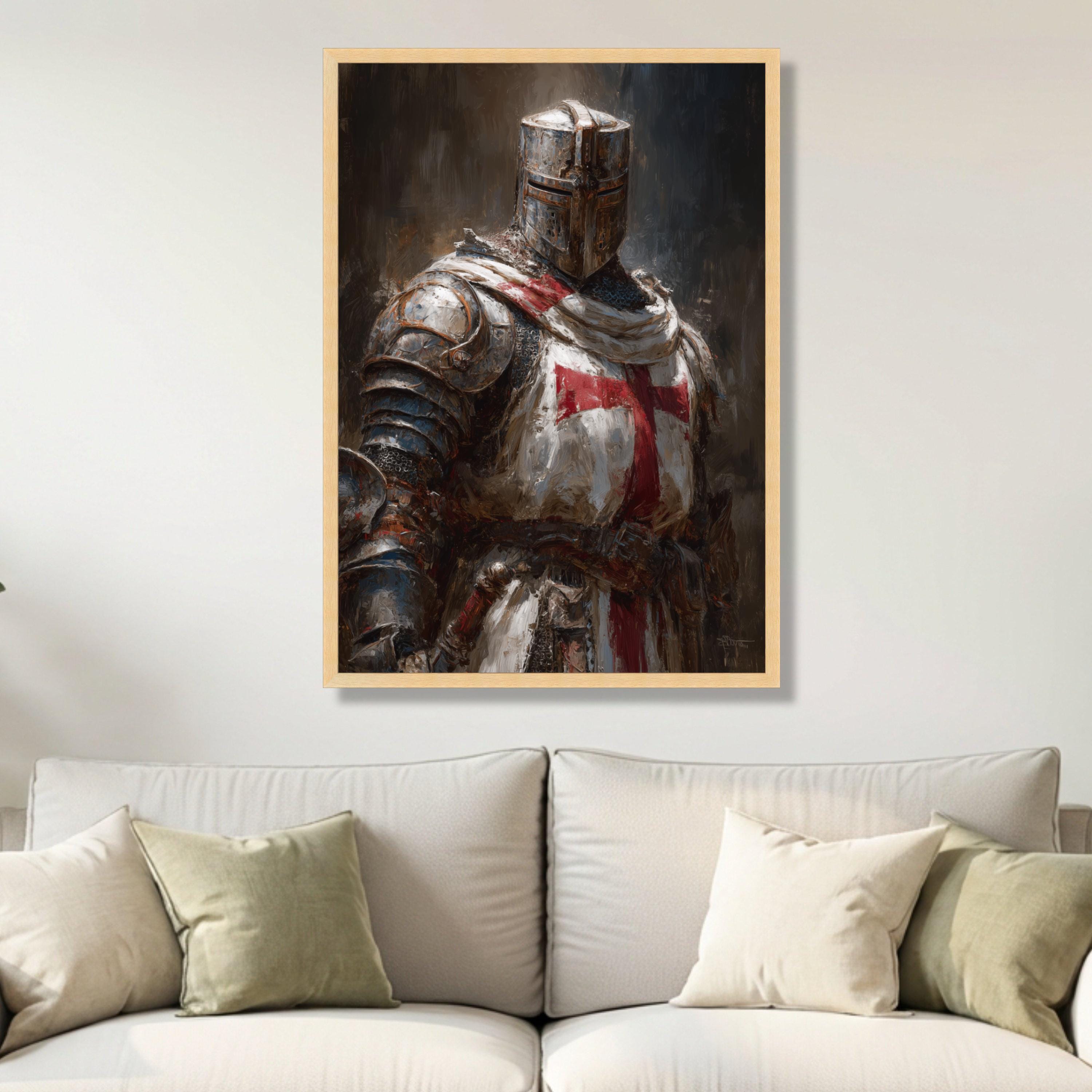 Knight Templar Armor Canvas, Medieval Crusader Wall Art - Etsy