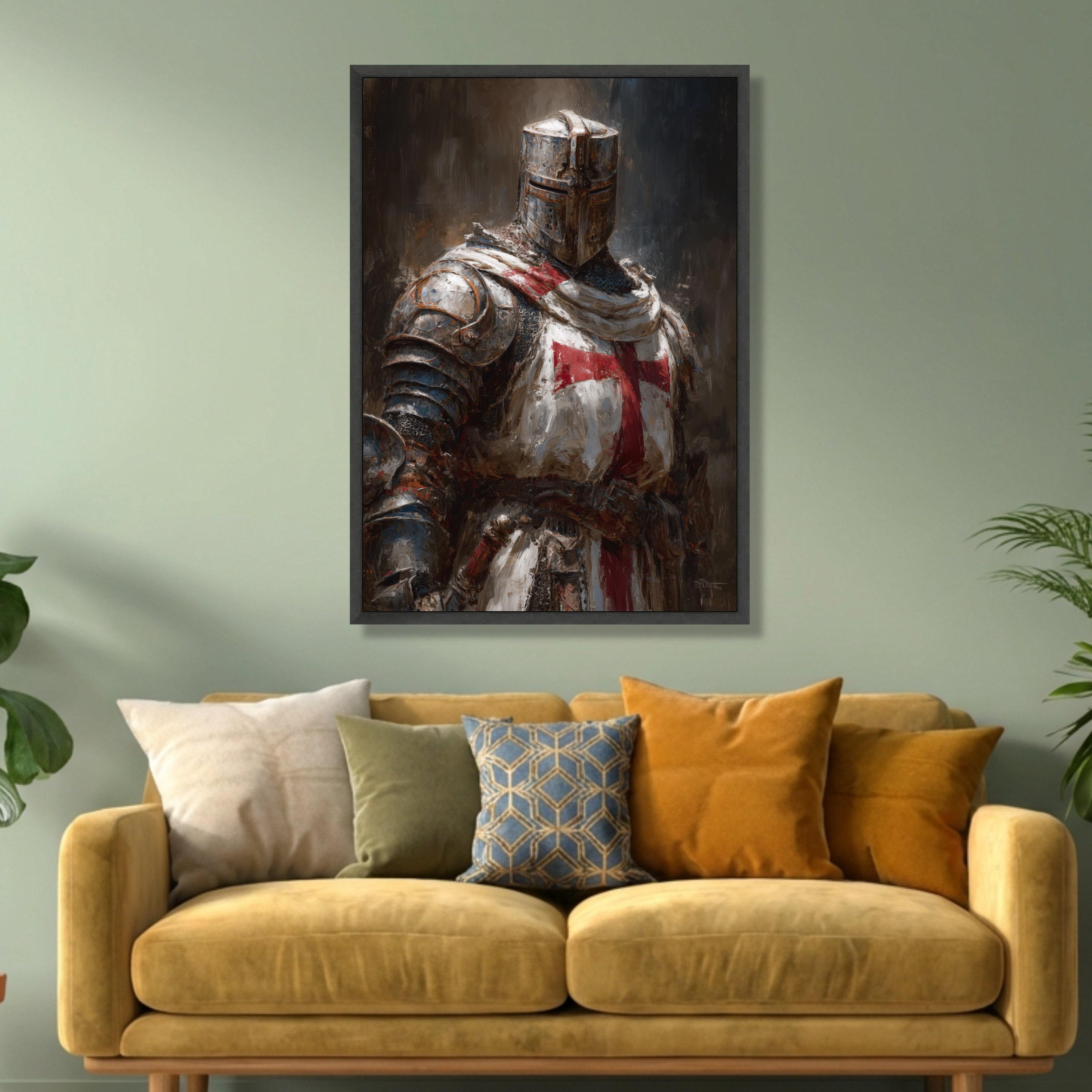 Knight Templar Armor Canvas, Medieval Crusader Wall Art - Etsy