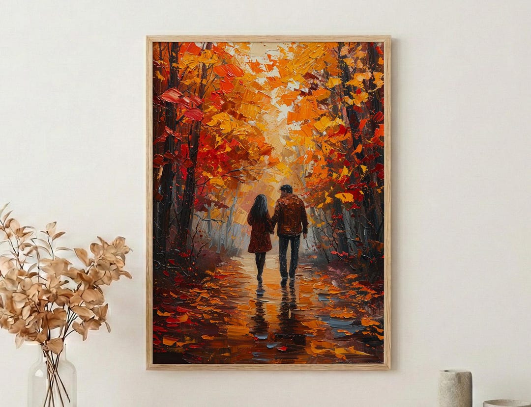 Autumn Forest Walk Poster, Fall Foliage Decor — Master Bedroom Art - Etsy