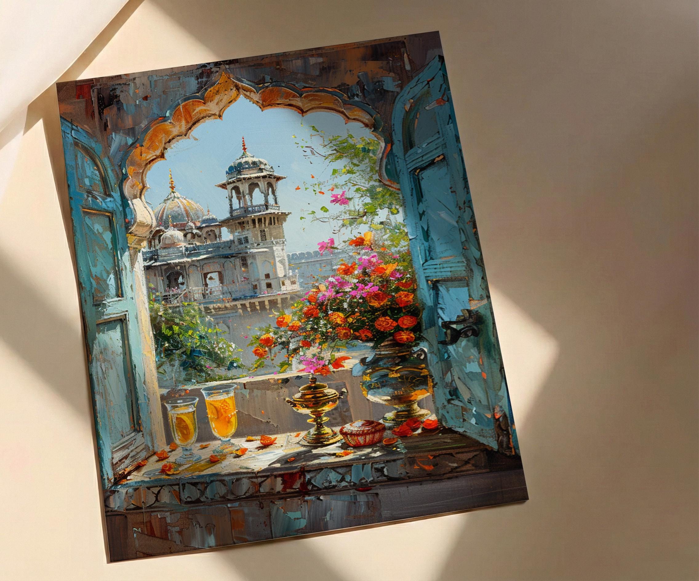 Rajasthan Wall Art, Indian Palace Art Print, Arched Window Poster ...