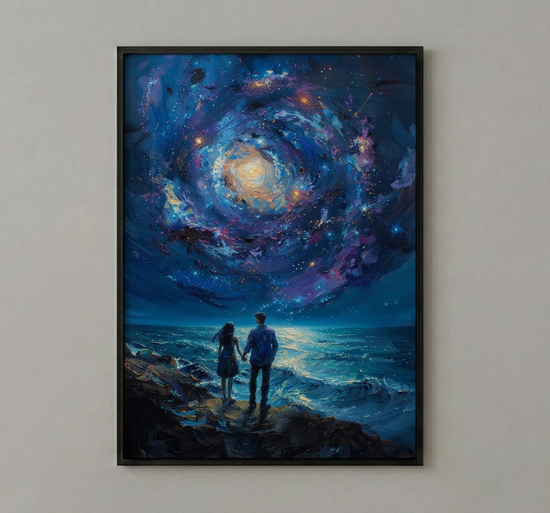 Celestial Wall Art, Cosmic Galaxy Art Print, Twin Flames Poster ...