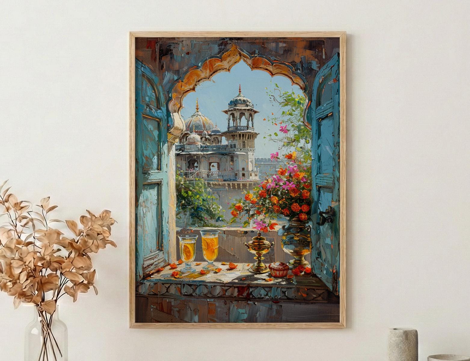 Rajasthan Wall Art, Indian Palace Art Print, Arched Window Poster ...