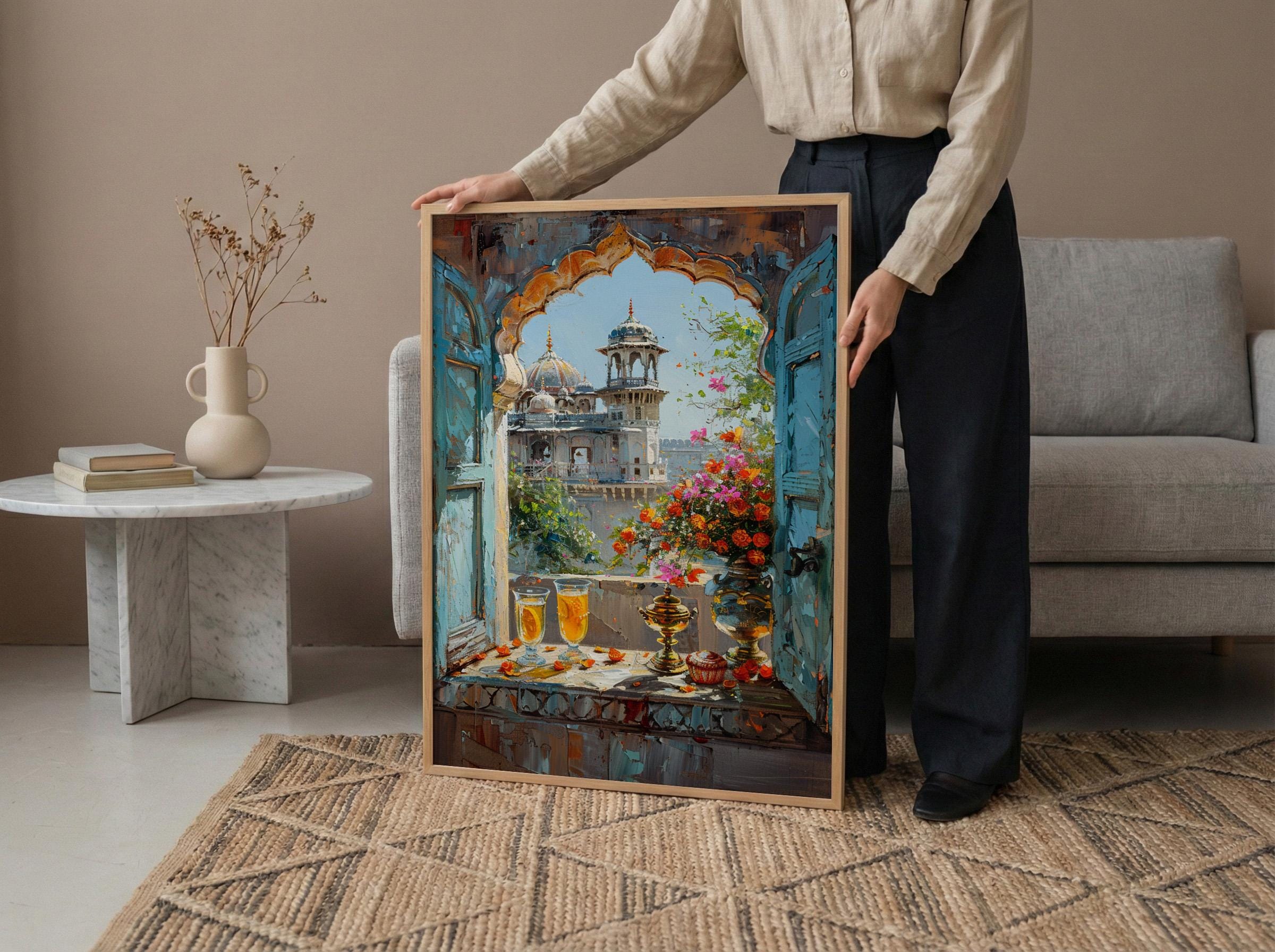 Rajasthan Wall Art, Indian Palace Art Print, Arched Window Poster ...