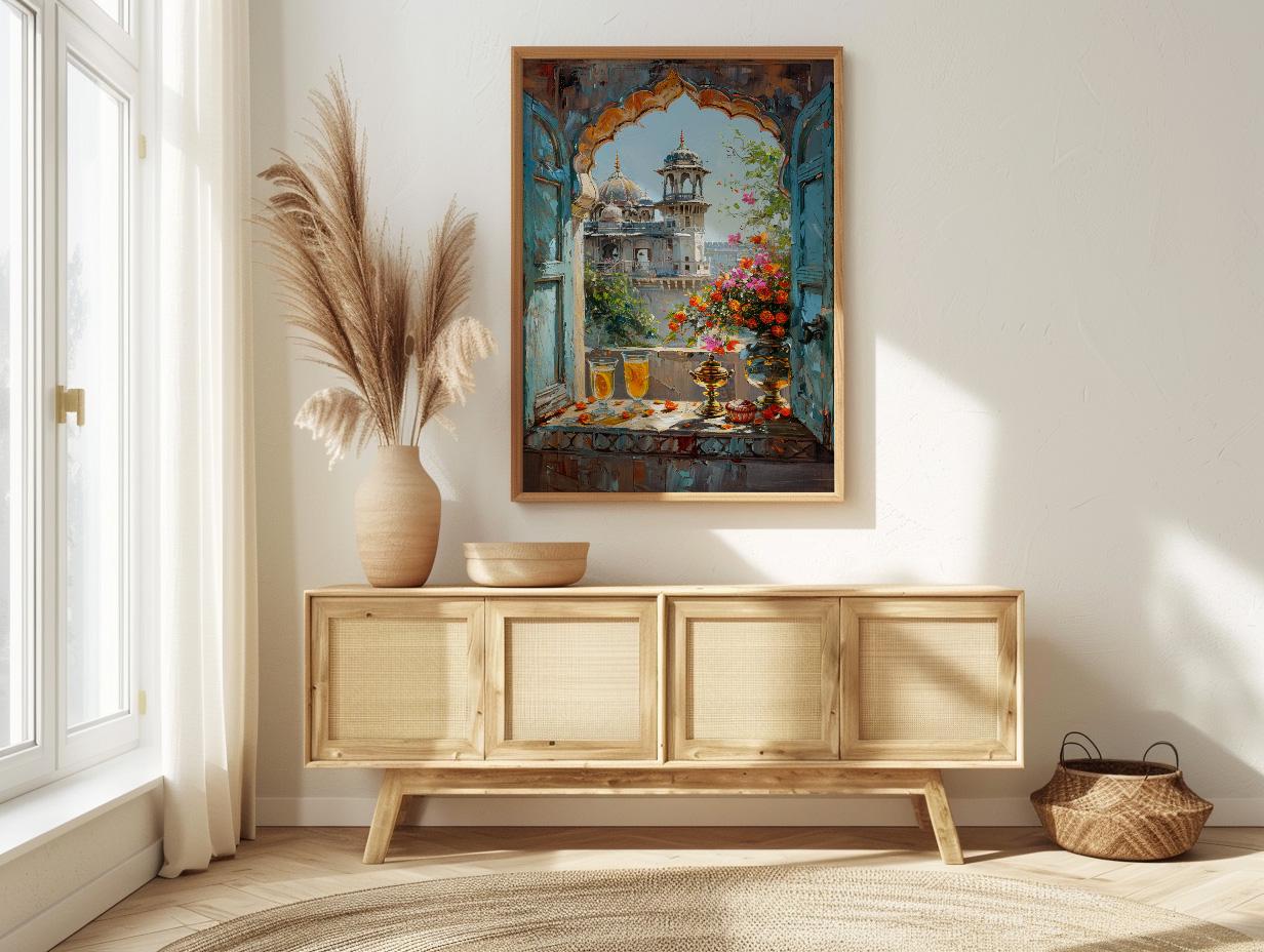 Rajasthan Wall Art, Indian Palace Art Print, Arched Window Poster ...