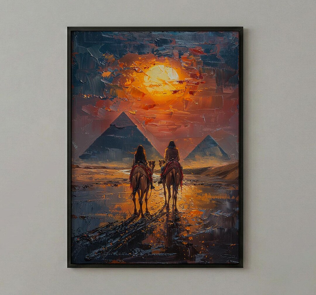 Egypt Poster, Pyramids of Giza Art Print, Ancient History Wall Art ...