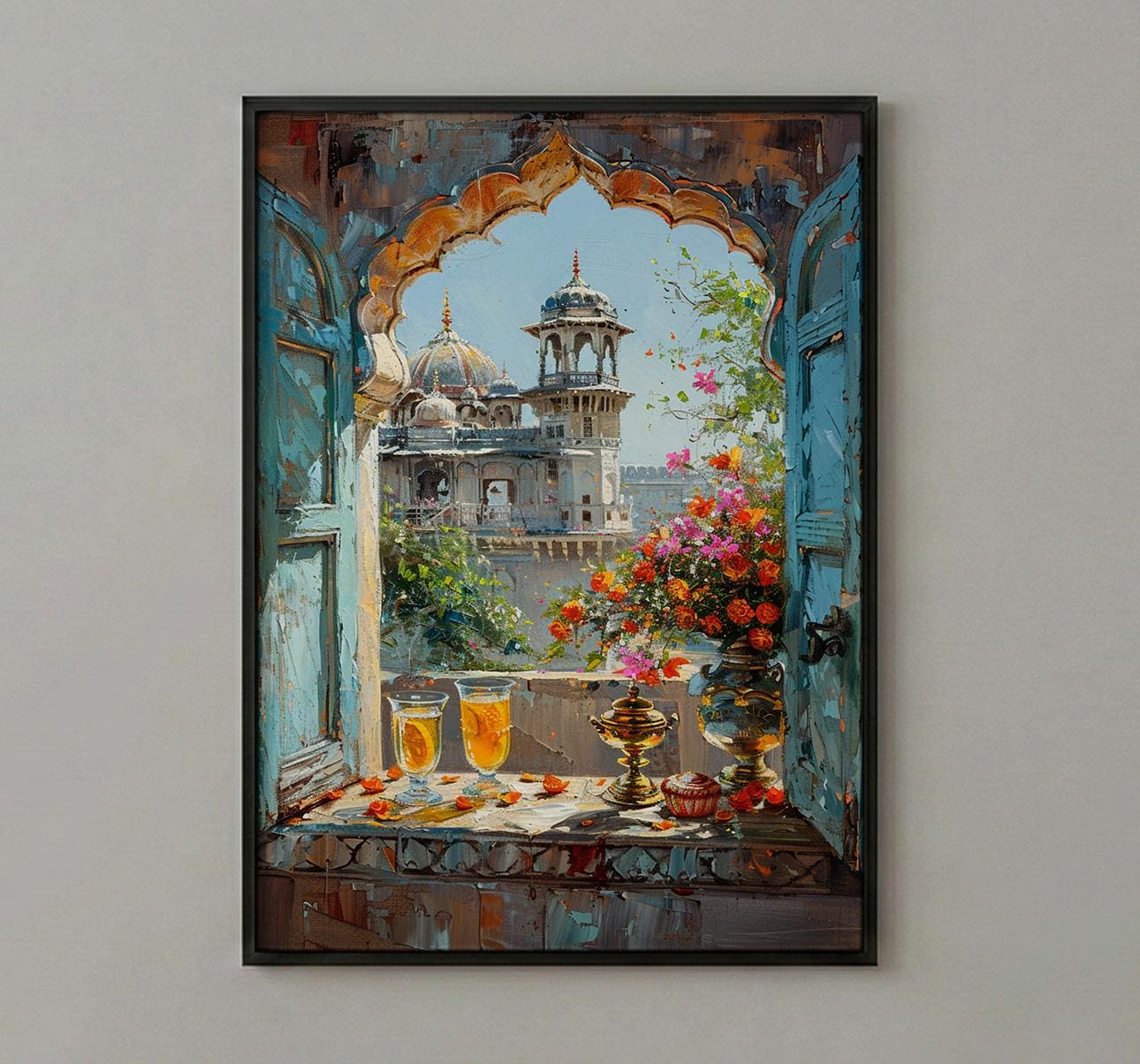 Rajasthan Wall Art, Indian Palace Art Print, Arched Window Poster ...