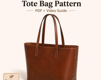 Patrón PDF para bolso de cuero trenzado, plantilla con videotutorial y guía escrita de 29 pasos, manual de cuero DIY (descarga instantánea)
