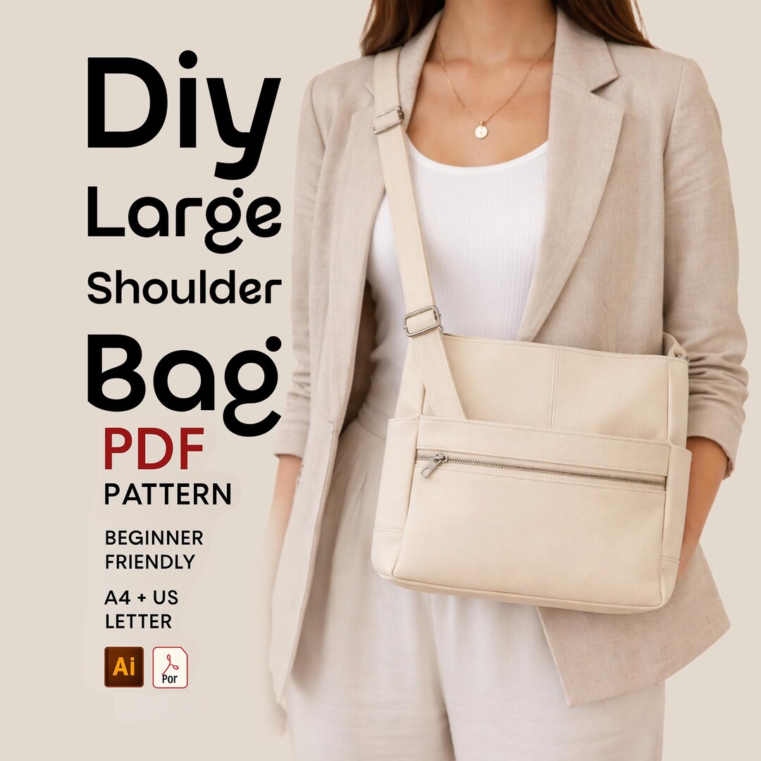 Large Sling Bag Sewing Pattern PDF + Full Video Tutorial | Urban Tote ...