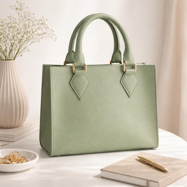 Patrón de bolso de cuero en PDF, patrón de bolso de cuero, mini bolso estructurado, patrón de costura de bolso de cuero DIY, plantilla de bolso de cuero hecho a mano