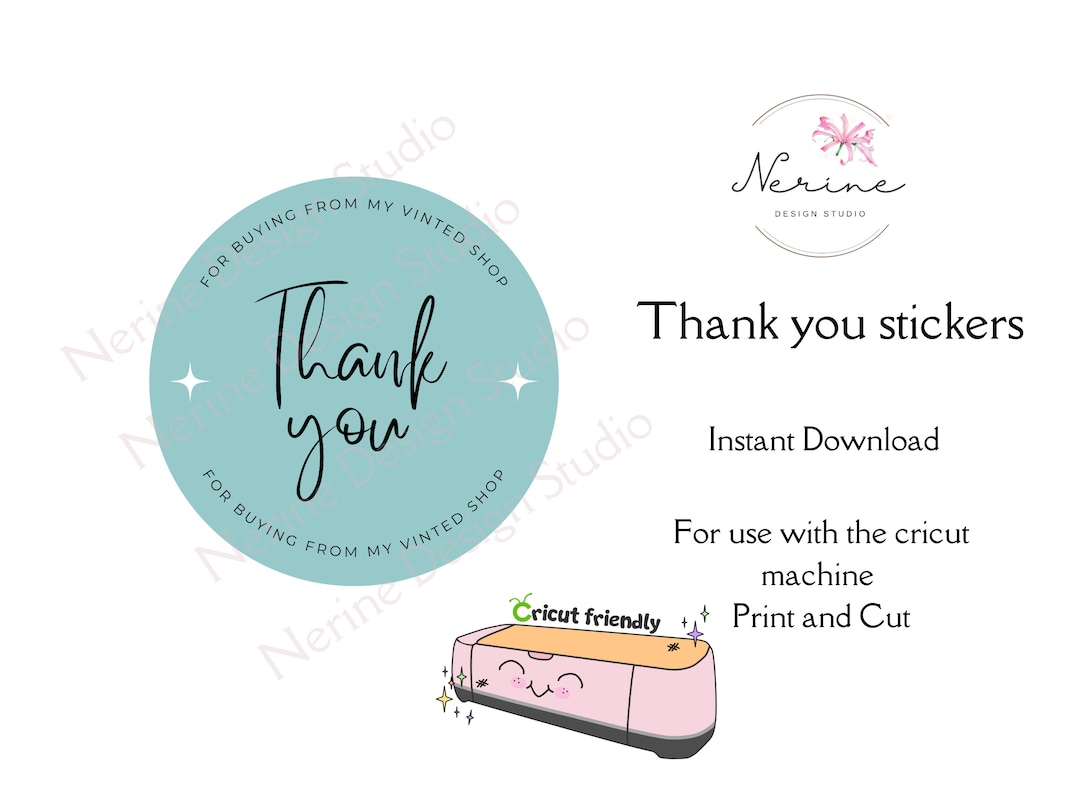 Vinted Thank You Stickers, Circle Small Business Packaging Labels