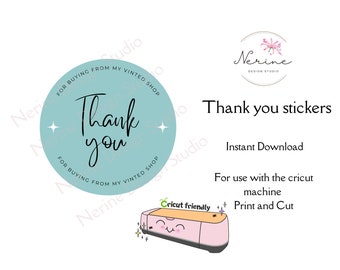 Pegatinas de agradecimiento Vinted, etiquetas circulares para