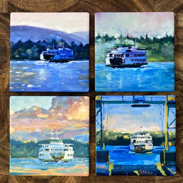 Ferry Boat Paintings Etsy