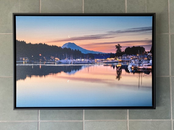 24x36 Canvas Print from Original Photography: A Crescent Jewel at Morning  Light - Gig Harbor, WA