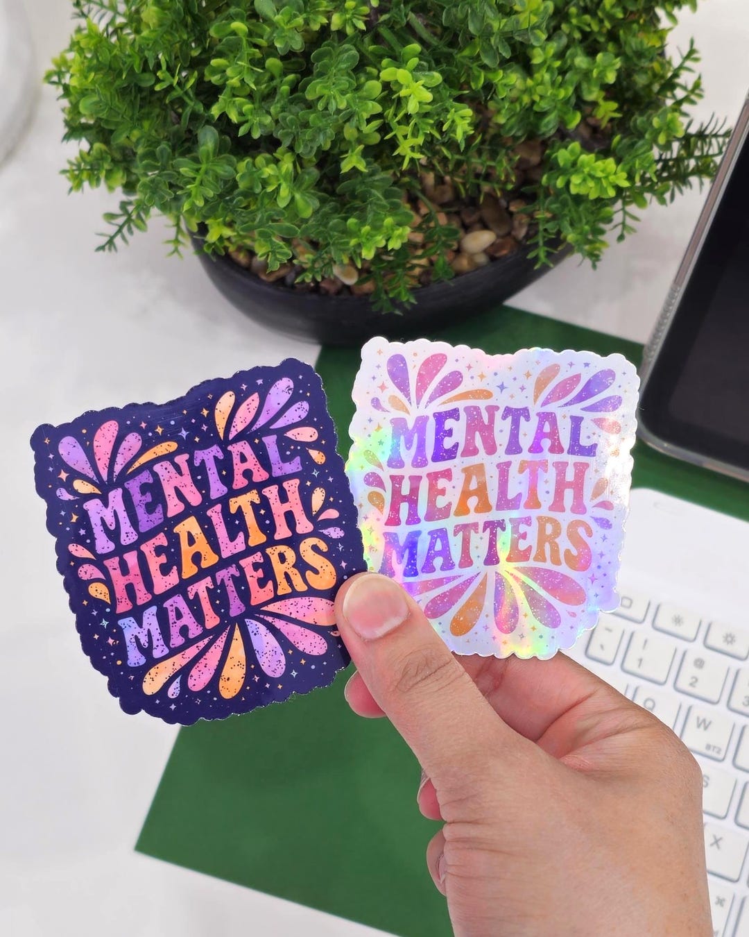 Mental Health Matters Vinyl Sticker, Retro Groovy Decal, Waterproof ...
