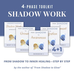 4-Stufen Schattenarbeit Toolkit für Emotionale Heilung | 4 Anleitungen zu den Workbooks + Canva Templates