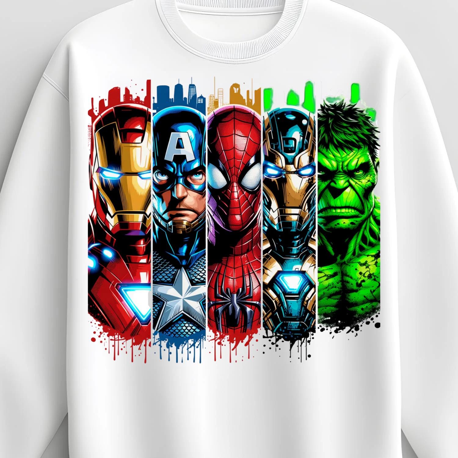 Maglietta A Maniche Lunghe Avengers Per Bambini - 100% Cotone Con Licenza Ufficiale, Captain America, Spider-Man E Hulk - 3
