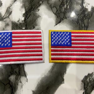 US Flag Patch Iron-on Applique, Biker MC Club Uniform Vest Jacket Accessory