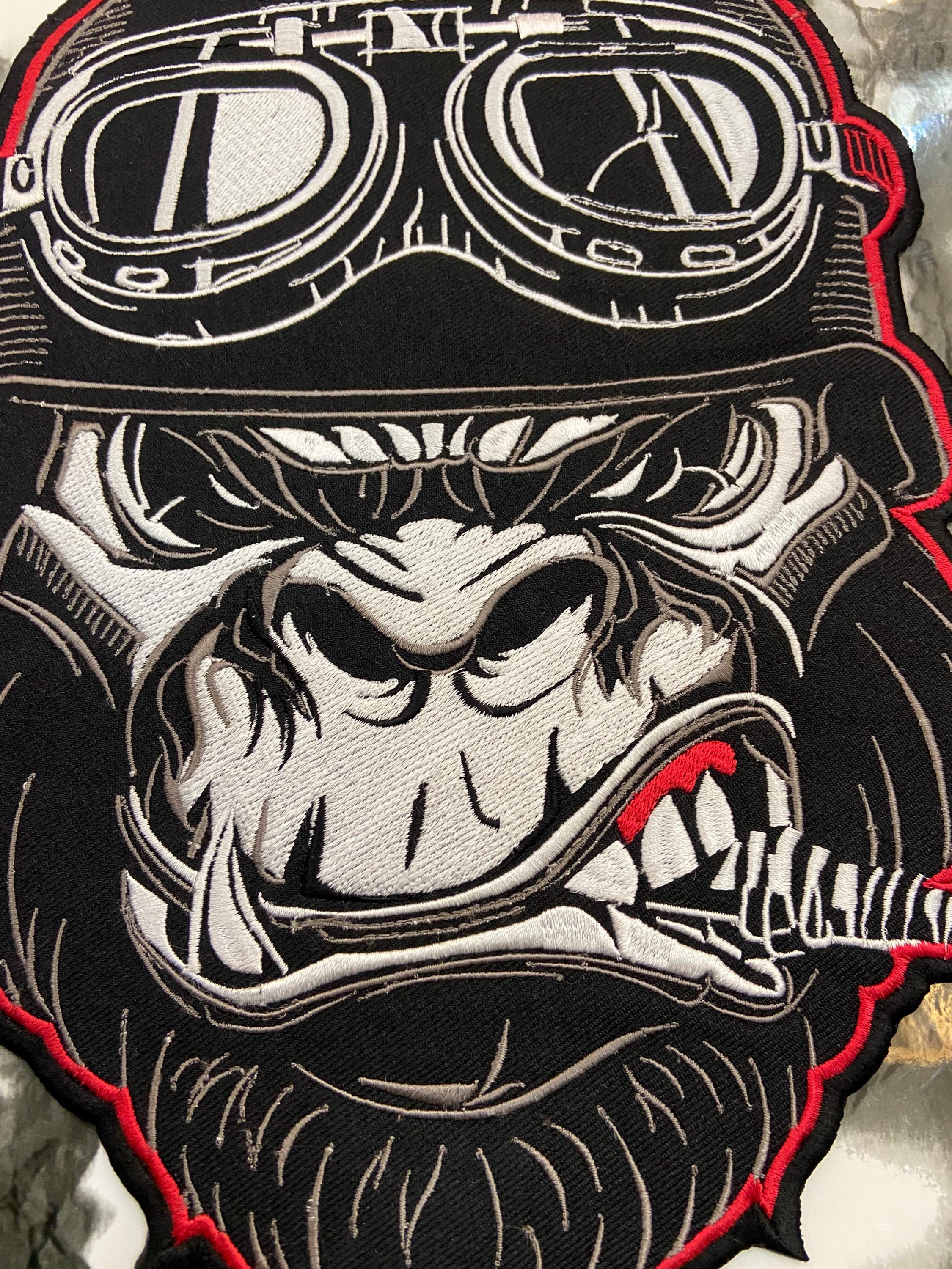 GORILLA PISTON Large Back Patch | Free Rider Iron on for Custom Biker ...