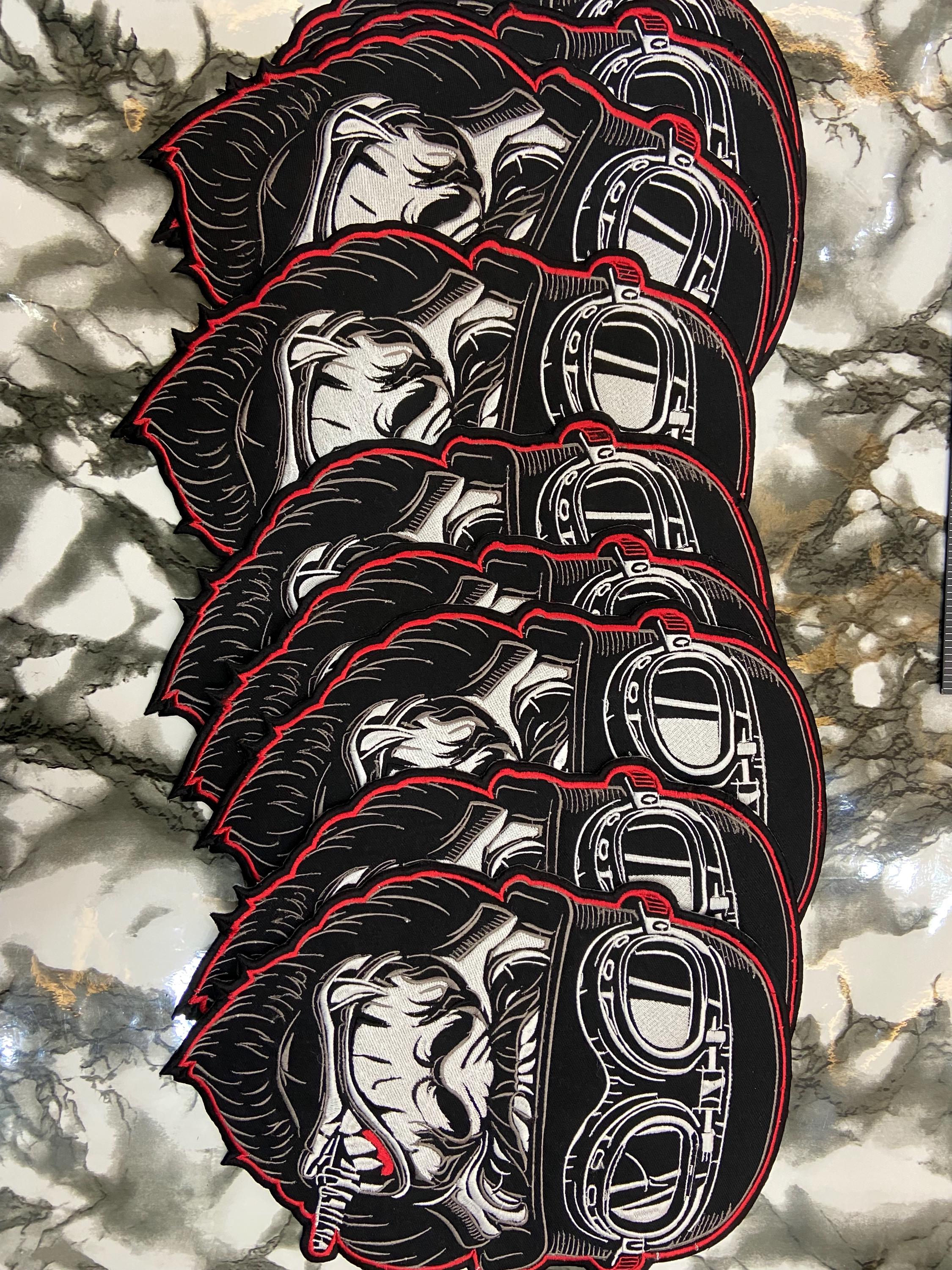 GORILLA PISTON Large Back Patch | Free Rider Iron on for Custom Biker ...