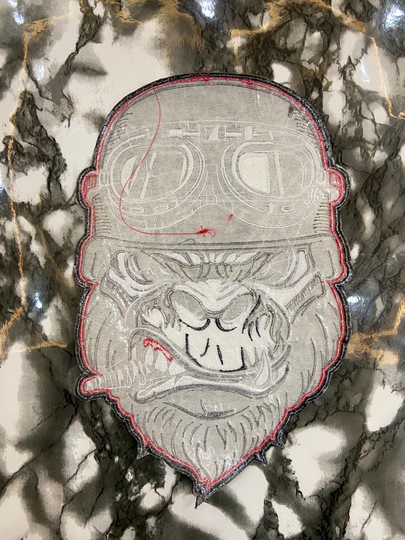 GORILLA PISTON Large Back Patch | Free Rider Iron on for Custom Biker ...