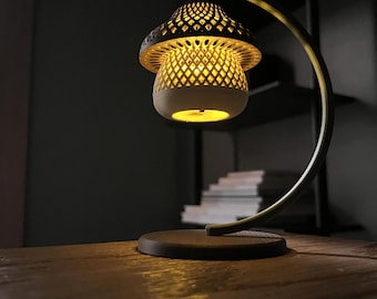 Mushroom Tealight Lamp – Cozy Cottagecore Mushroom Lantern – Fairycore Night Light – Nature Inspired Desk Decor