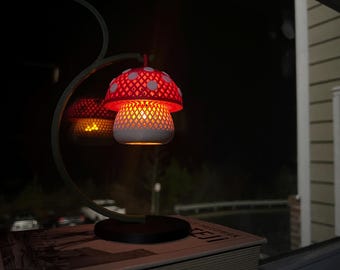 Red Mushroom Tealight Lamp – Cozy Cottagecore Lantern, Fairycore Night Light