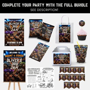 Monster Truck Birthday Invitation Editable Template, Monster Jam Invite, Truck Party Invite, Boy Birthday Invitation Digital Download B128 image 2