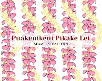 Puakenikeni Pikake Lei Nahtloses Muster Hawaiian JPG PNG