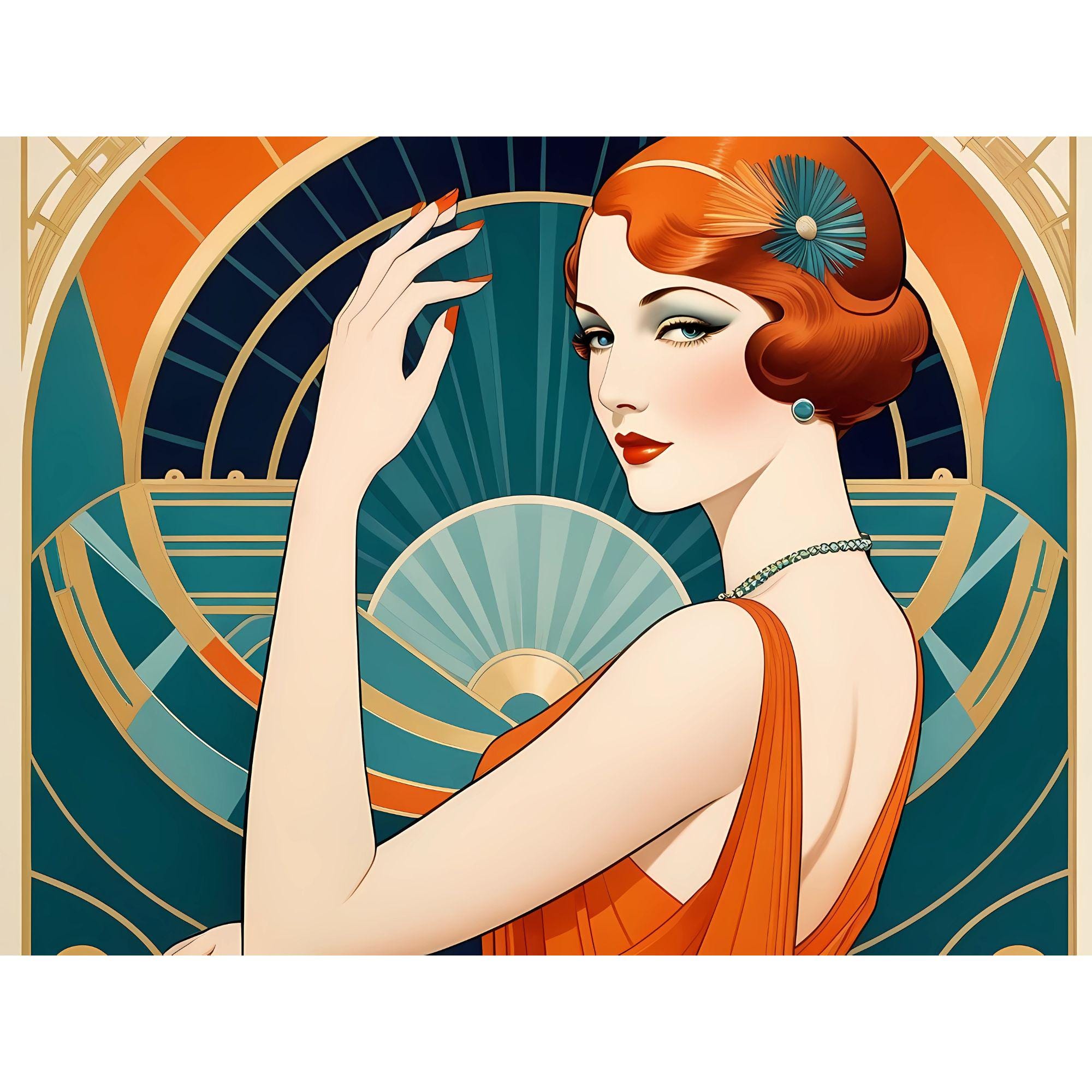 Art Deco Woman Portrait Print, 1920s Glamour, Elegant Wall Art - Etsy