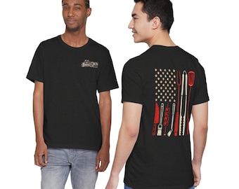 Smokey Joe's Bar-B-Que | Grill Tools American Flag T-Shirt
