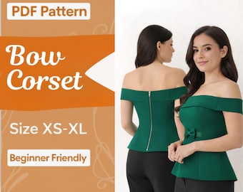 Overbust Corset Sewing Pattern | Bustier Top Bodice Pattern | Pattern + Detailed Illustration Instruction | XS-XL | A0, A4 & US-Letter