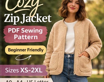 Jacket Sewing Pattern for Women | Coat Pattern | Sewing Patterns | Women Sewing Pattern Patchwork | Beginner Jacket, Quilted Jacket
