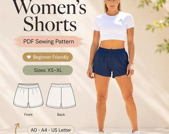 Women's Shorts Sewing Pattern - Simple Shorts Pattern (Linen Shorts PDF Pattern)