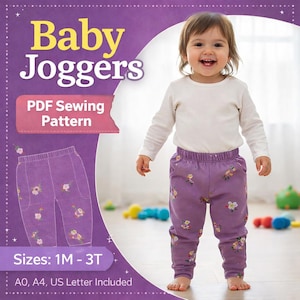 Patrón de pantalones sencillos para niños, patrón de costura de pantalones de algodón para niños, patrón de costura de pantalones para niñas con bolsillos