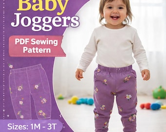 Simple Pants Pattern For Kids Cotton Pants Sewing Pattern For Children, Toddler Pants With Pockets Sewing Pattern For Girls