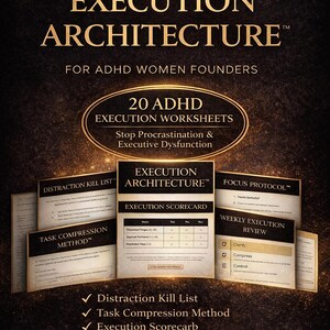 ADHD Productivity Workbook | Stop Procrastination Planner, Focus & Task Management System, Executive Function Worksheets (Digital Download)