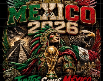 Mexico Aztec Warrior PNG | World Cup 2026 Soccer Sublimation Design (Digital Download)