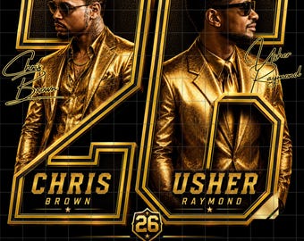 Usher Chris Brown Raymond and Brown R&B Tour PNG (Digital Download)