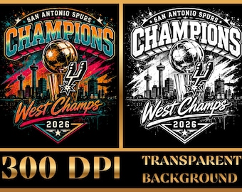 Diseño de camiseta retro de los Spurs campeones de la Conferencia Oeste 2026 (descarga digital)